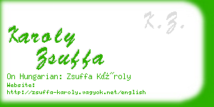 karoly zsuffa business card